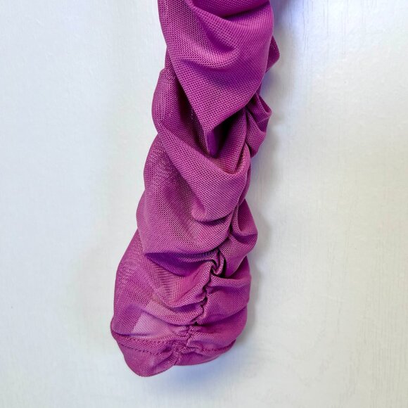 NWT Princess Polly Delany Pink Long Sleeve Ruched Square Neck Sheer Bodysuit 6 - Picture 4 of 7